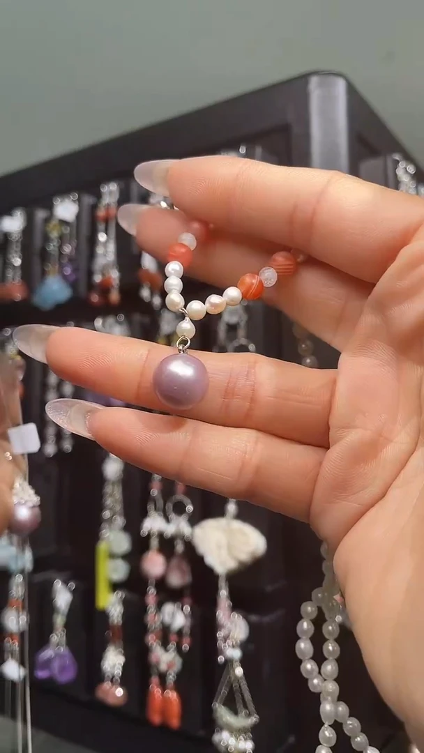 紫晶耳饰银S925镶嵌鱼*丸鱼丸丸