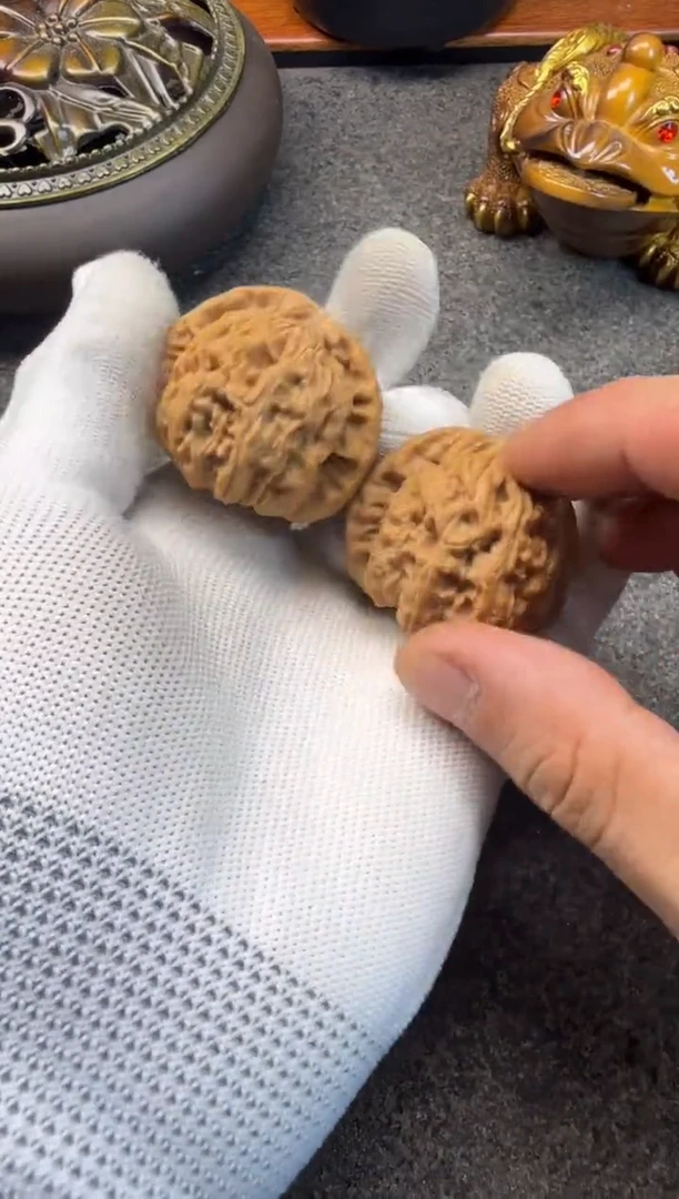 麻核桃文玩白狮子40