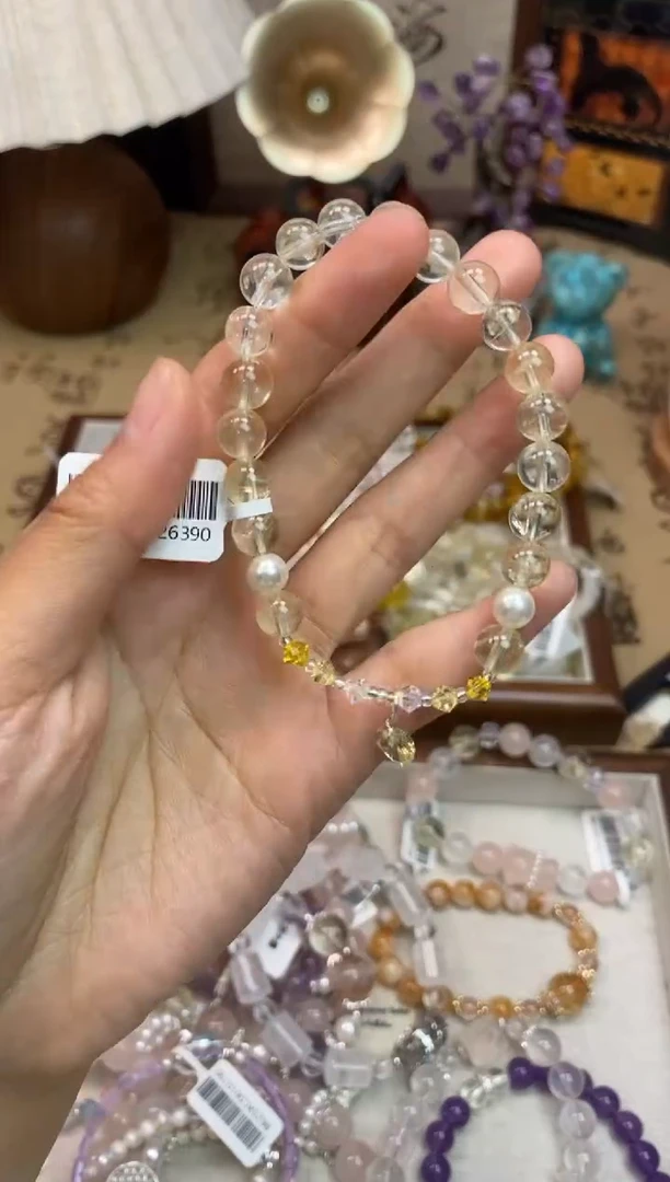 水晶手链银S925镶嵌371手串