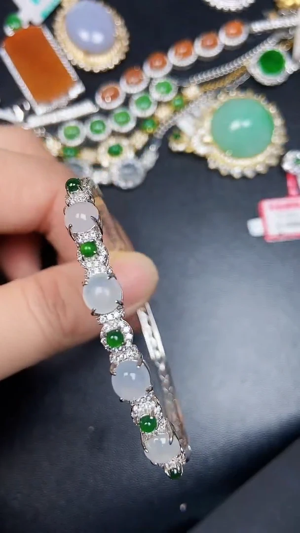 银S925镶嵌戒指翡翠2510