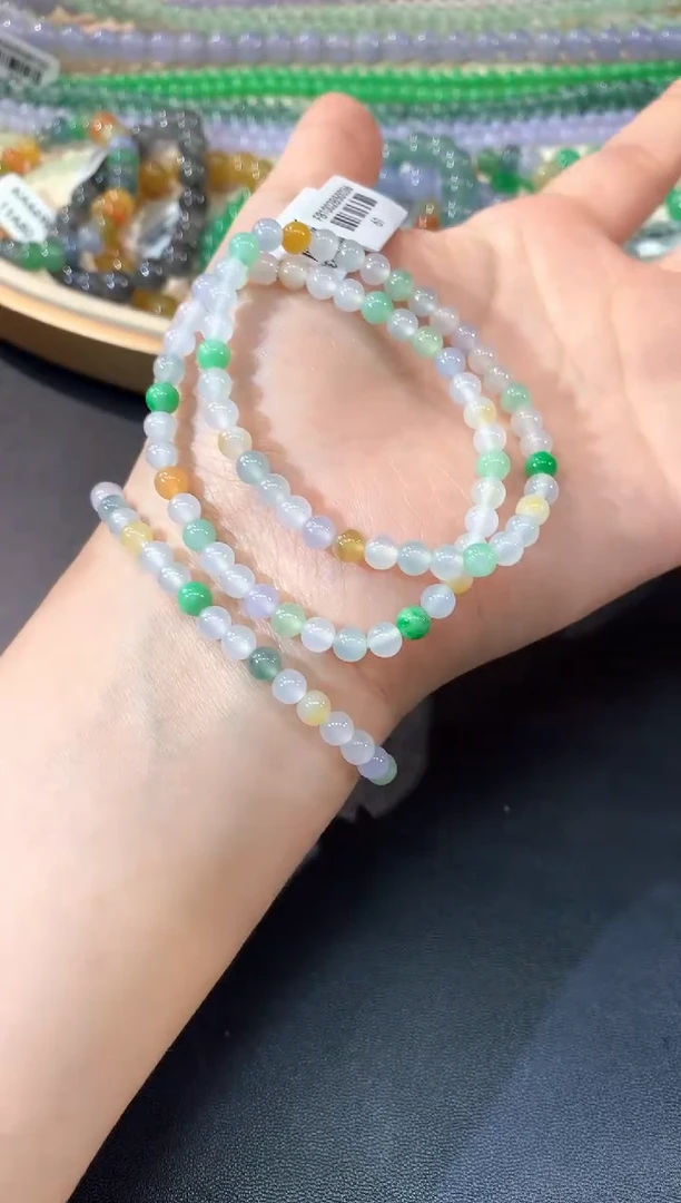 未镶嵌手串翡翠A107|多样性发其一|1380