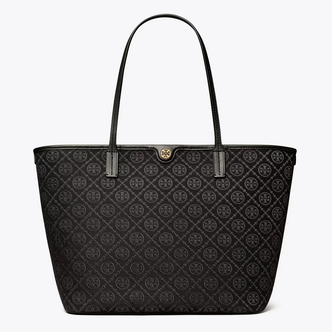 TORY BURCH/汤丽柏琦徽标经典印花拉链开合托特包 152302-001