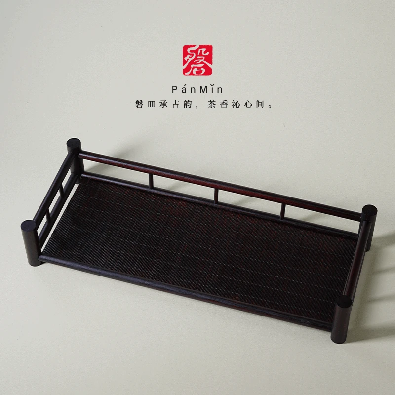 磐皿｜直播链接-竹制杯架干泡黑色茶杯架子实木茶具茶壶收纳架家用