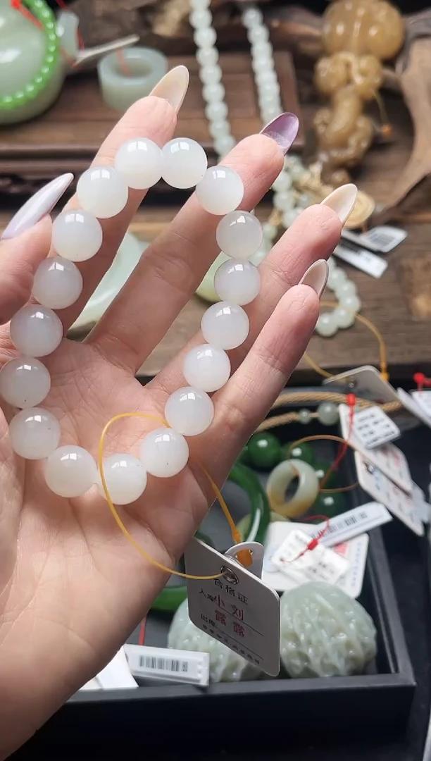 未镶嵌手串和田玉卡12新疆黑山 圆珠9011184