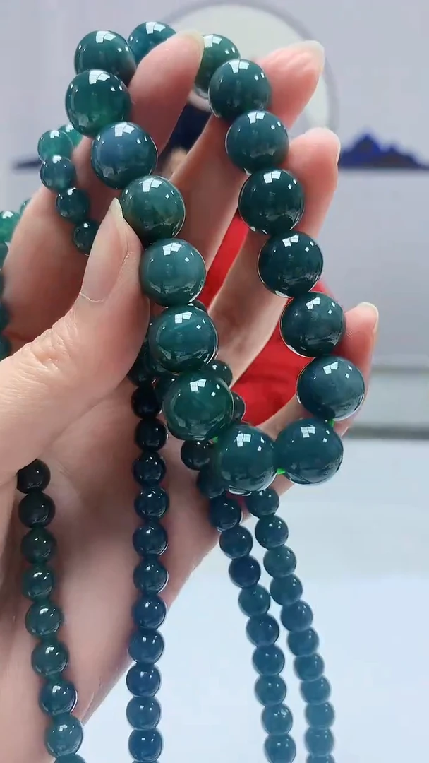 【闪购商品】定制翡翠未镶嵌4902zm-毛货珠链手串一套75