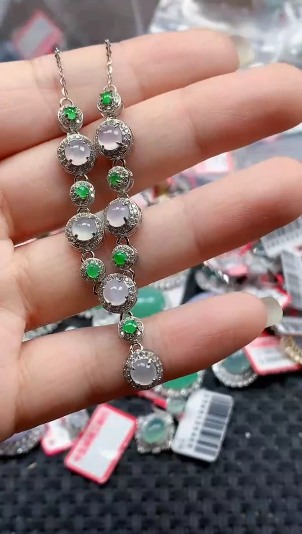 银S925镶嵌戒指翡翠天然A货缅甸翡翠