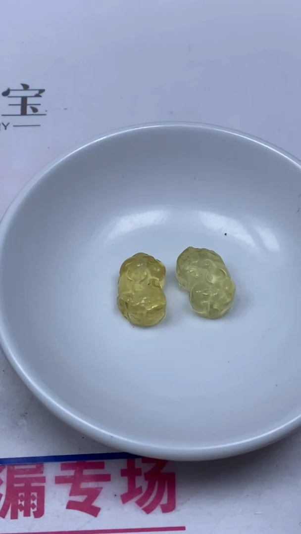 水晶珠宝半成品未镶嵌C933 黄水晶 金钱貔貅1个9.9元