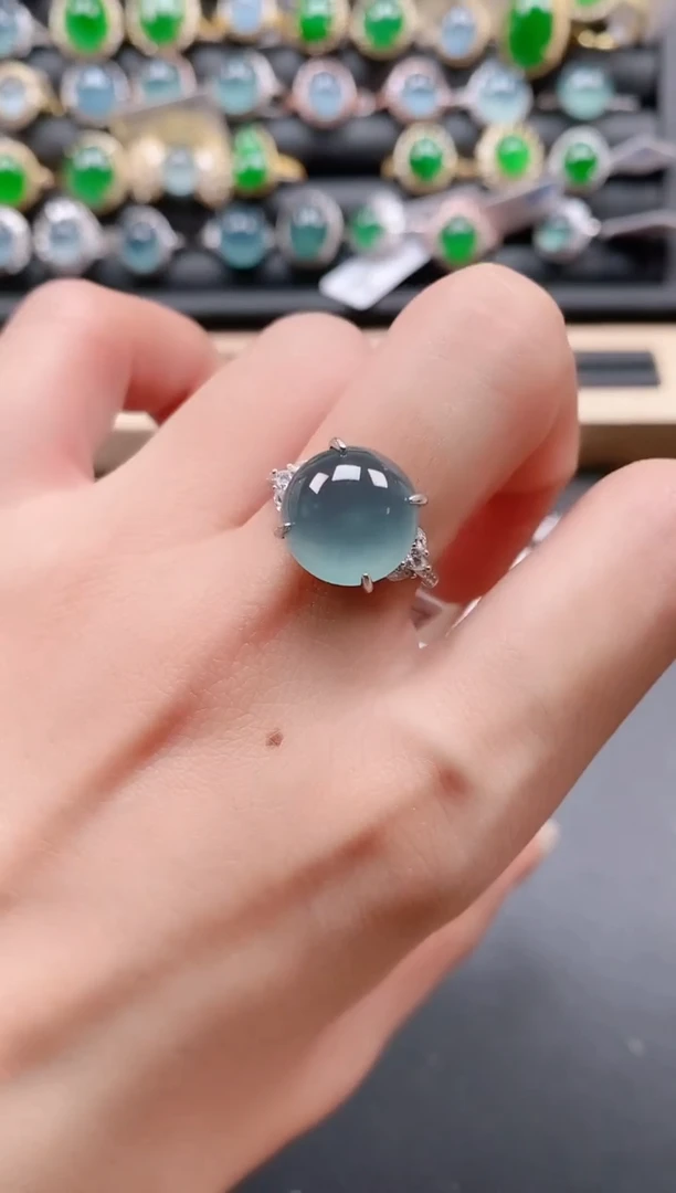 银S925镶嵌戒指翡翠111