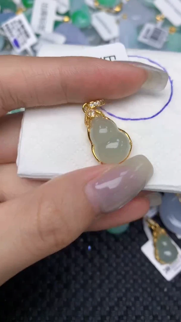 颈饰未镶嵌翡翠天然缅甸翡翠a货百元以上9元证书费自理