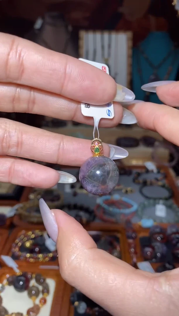 【闪购商品】水晶吊坠18K金镶嵌极光天眼