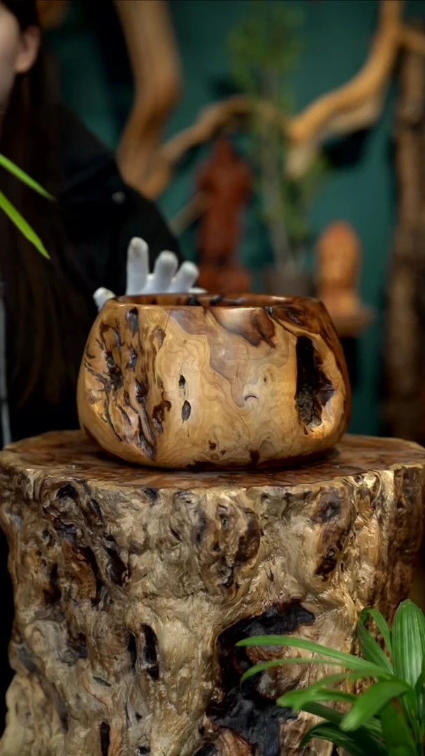 木雷击枣木聚宝盆