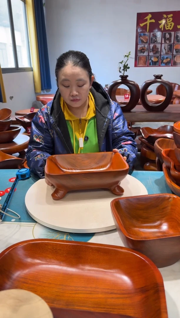 木 四脚方盘 33*22*12.2