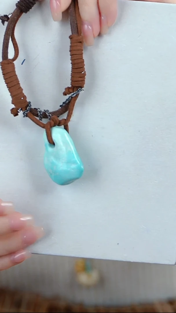 未镶嵌绿松石随型项链