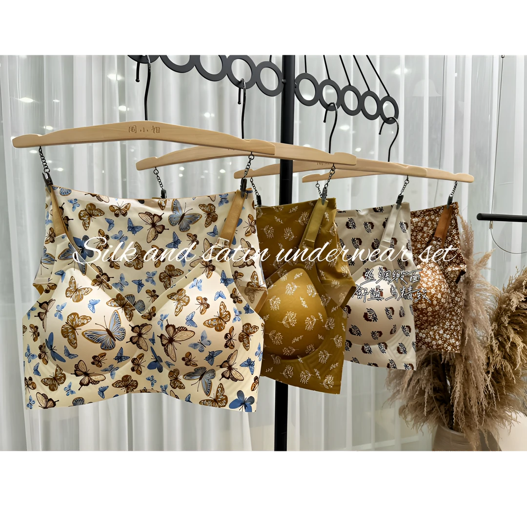 【⑥⑨.⑨】NAONAO女士月光系列丝绸缎面内衣裤套装豹纹舒适野性中高腰