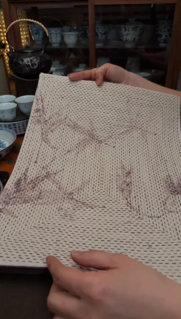 【闪购商品】织绣Cici手作刺子绣植物染柿染茶席-802