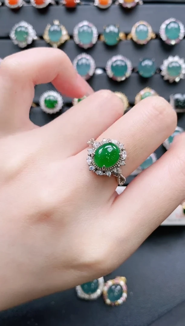 【闪购商品】翡翠戒指银S925镶嵌11111111