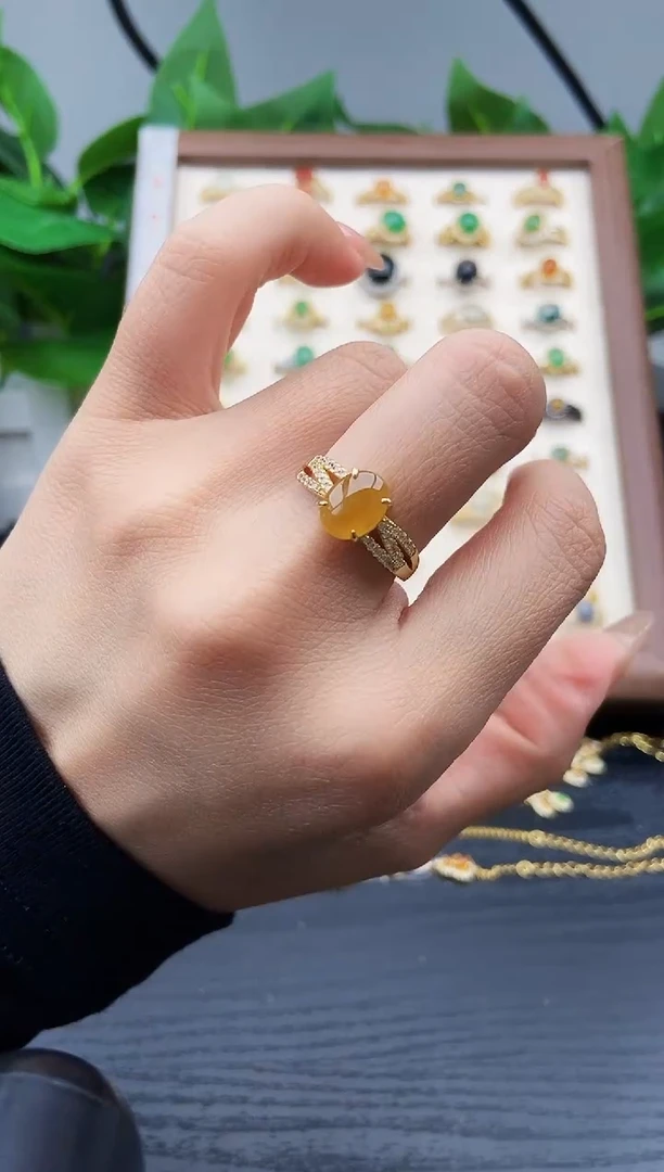 银S925镶嵌戒指翡翠12