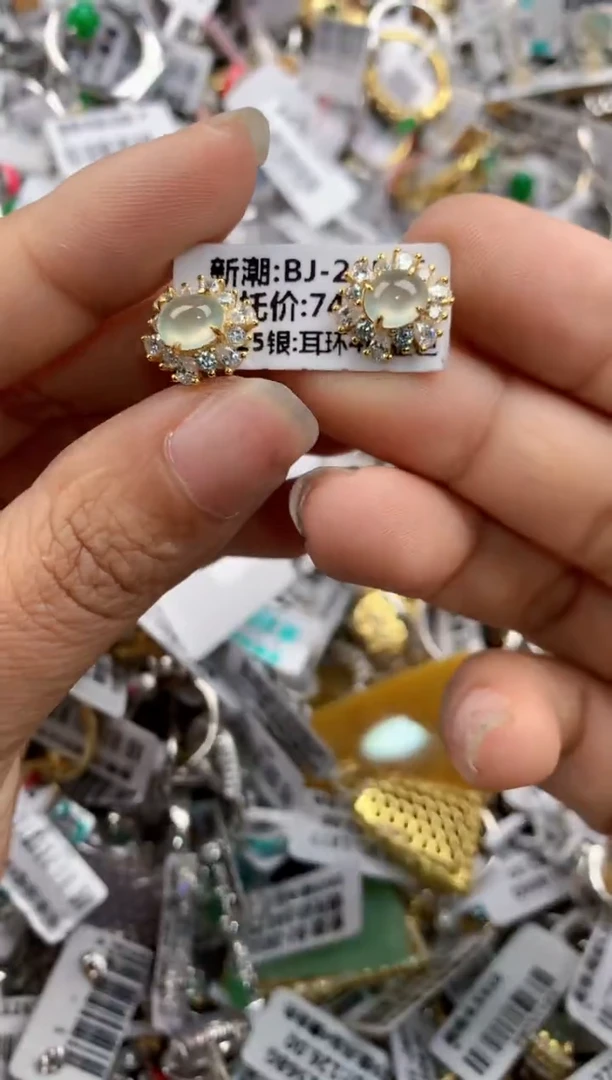 银S925镶嵌戒指翡翠222----10