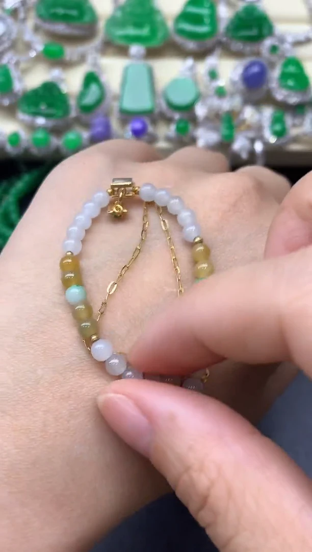 18K金镶嵌手链翡翠309-中国好珍宝