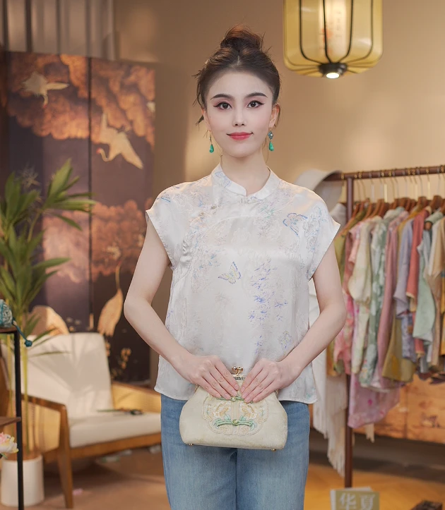 《 风吟浅夏-短袖》新中式提花国风时尚休闲防晒透气短袖上衣
