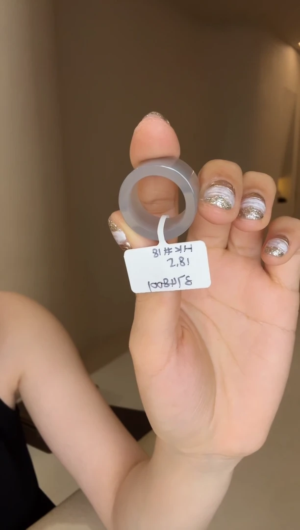 和田玉戒指未镶嵌18码烟紫直切多样性发其一