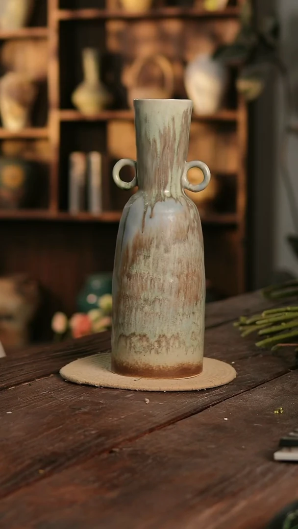 摆件19-381 陶瓷花器高37口径7