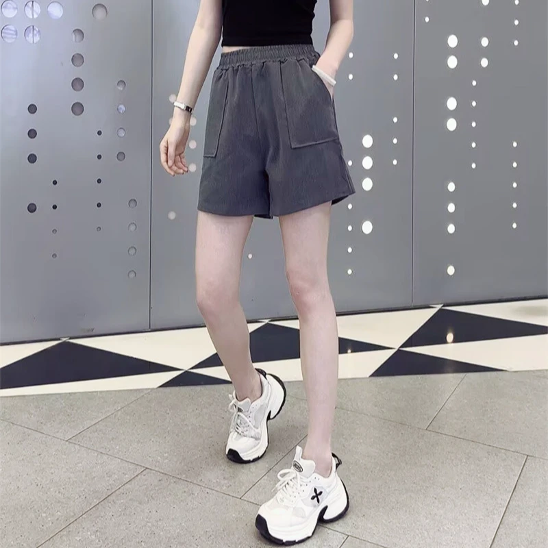 高腰牛仔百搭时尚阔腿裤纯色夏季短裤外穿ins裤子薄款韩版显瘦