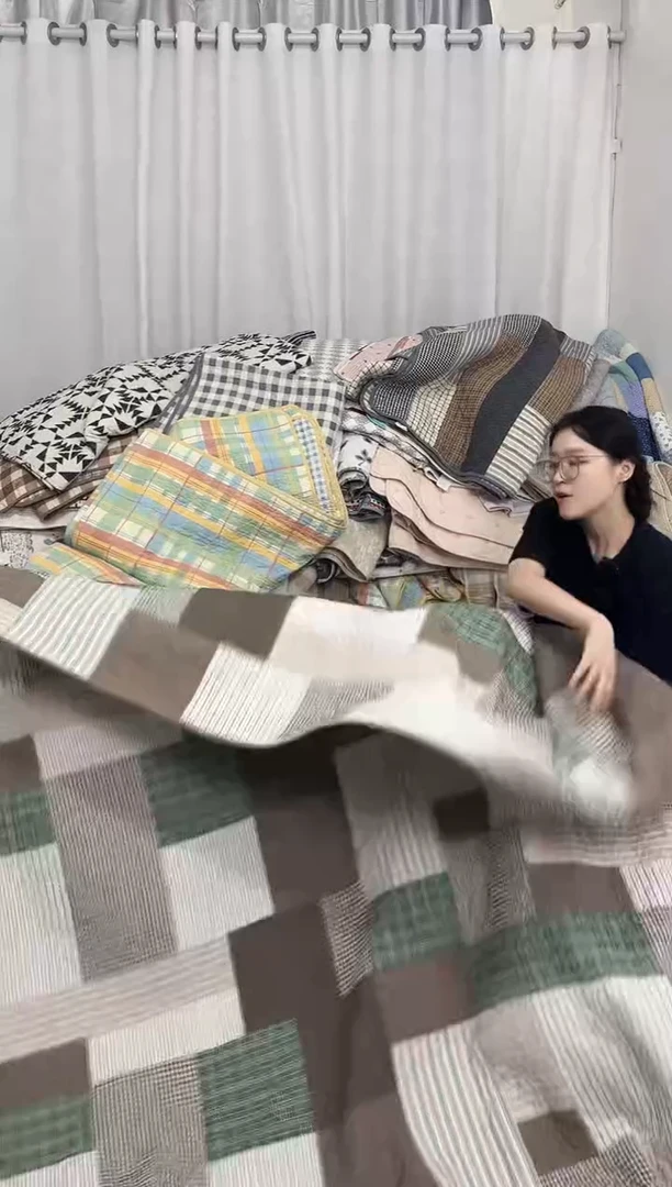 棉230*250绿咖格