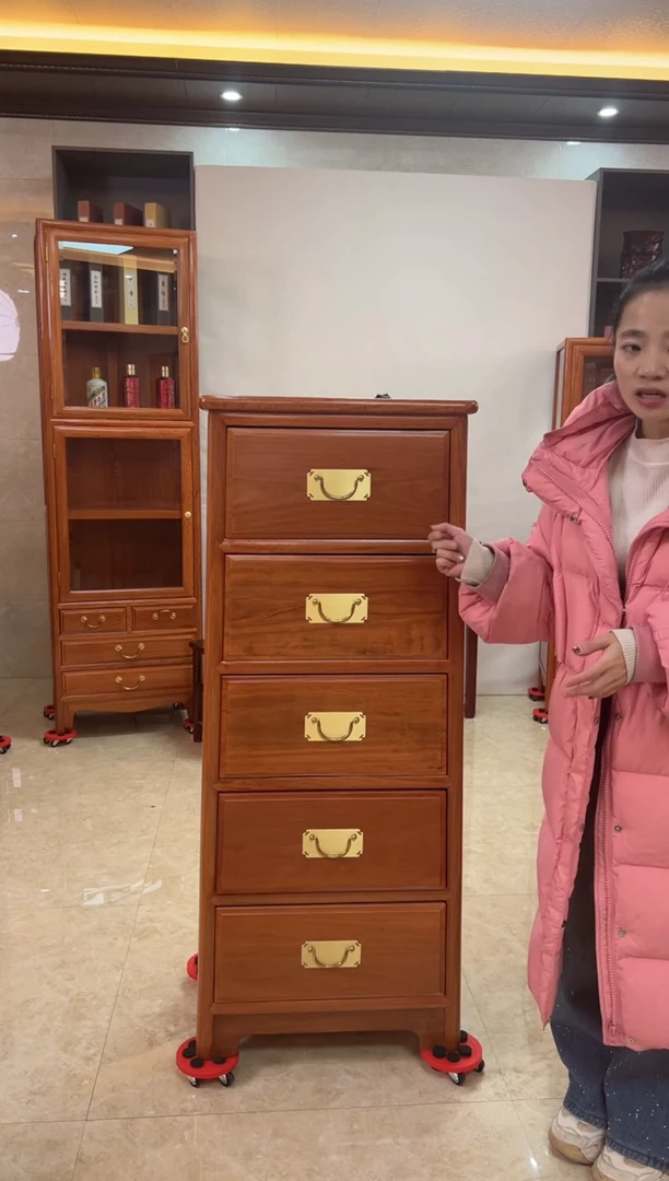 花梨木类端景台花梨五斗柜