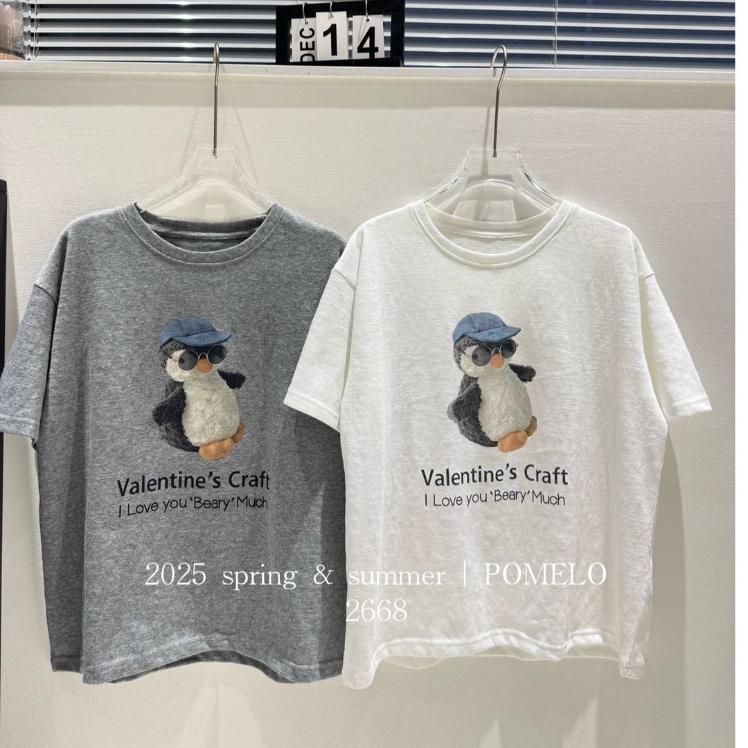 2025新款夏季短袖印花T恤短袖常规袖日韩休闲耐磨圆领常规款