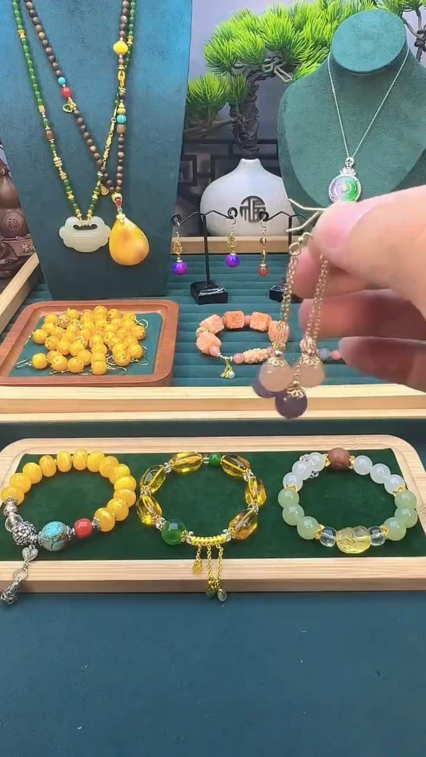 和田玉14K金镶嵌耳饰E74