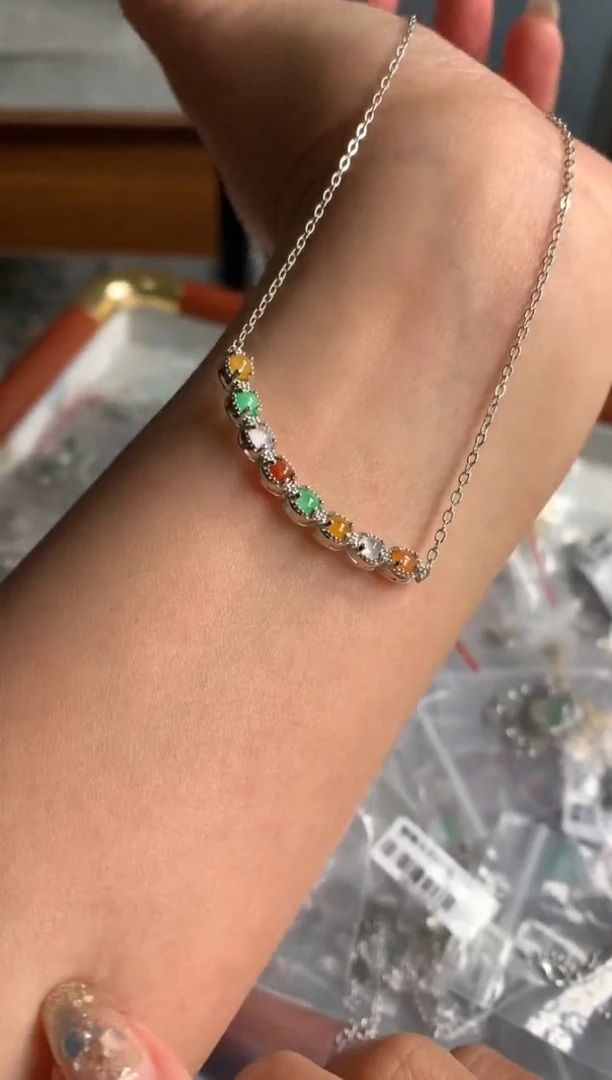 银S925镶嵌戒指翡翠项链