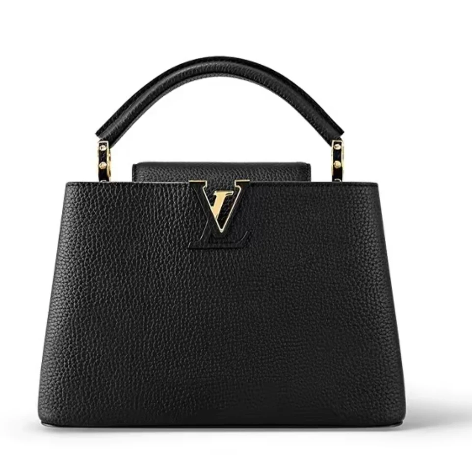 未使用 LouisVuitton/路易威登 黑色全皮capucines bb手袋26cm