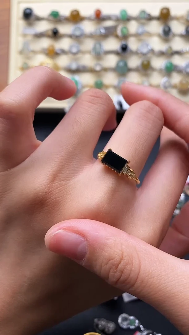 银S925镶嵌戒指翡翠4444444++6