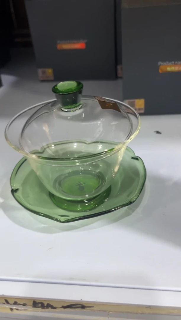 【闪购商品】荷叶盖碗/湖绿色.。