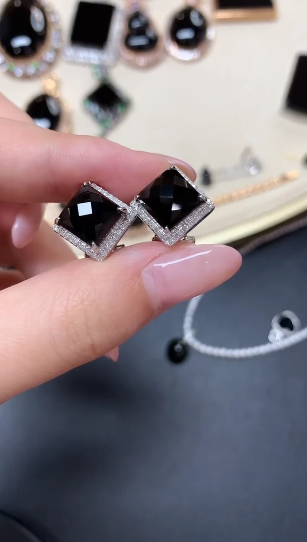 翡翠18K金镶嵌耳饰W460|7980