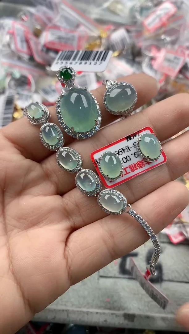 银S925镶嵌戒指翡翠11           3