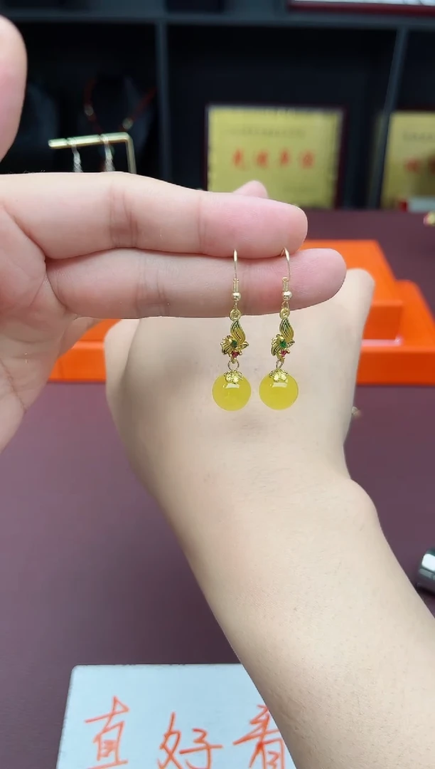 玛瑙/玉髓耳饰银S925镶嵌318000