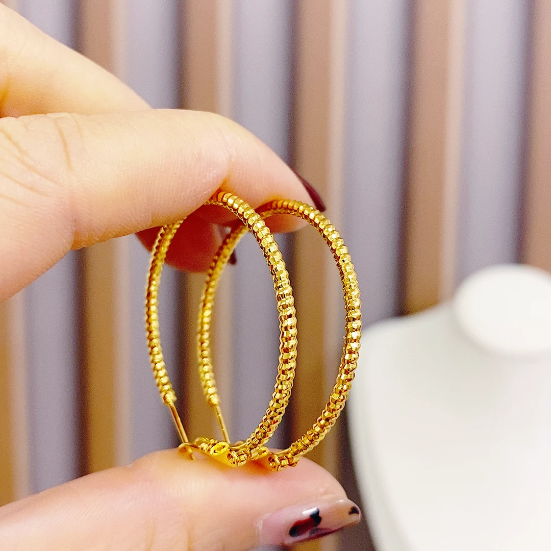 耳饰 时尚百搭 螺纹耳环女耳圈精品不掉色耳饰大耳扣