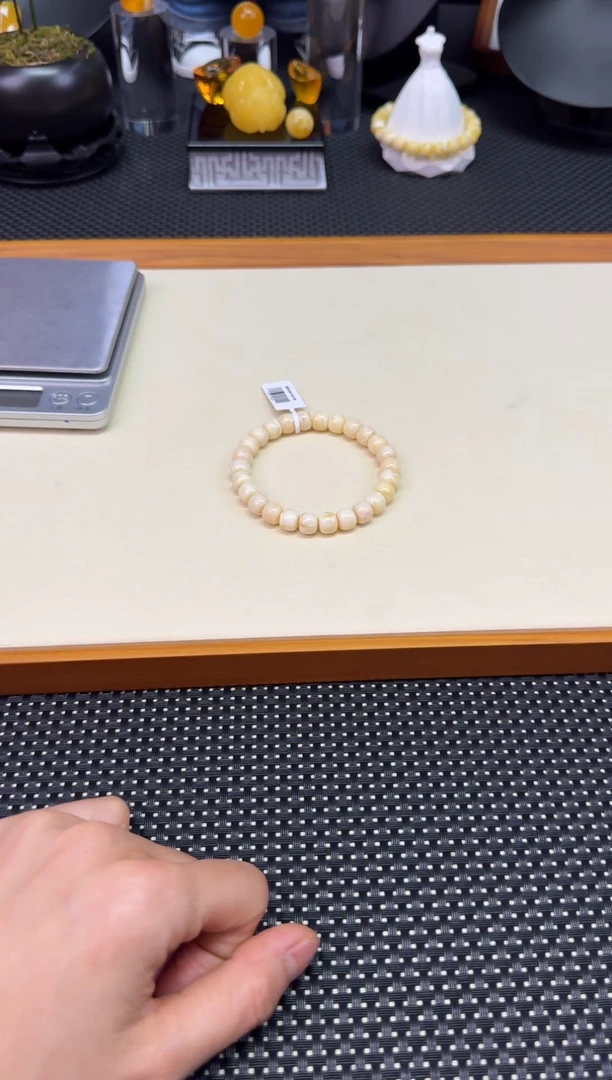 裸石琥珀未镶嵌宝衡 橘粉 9mm