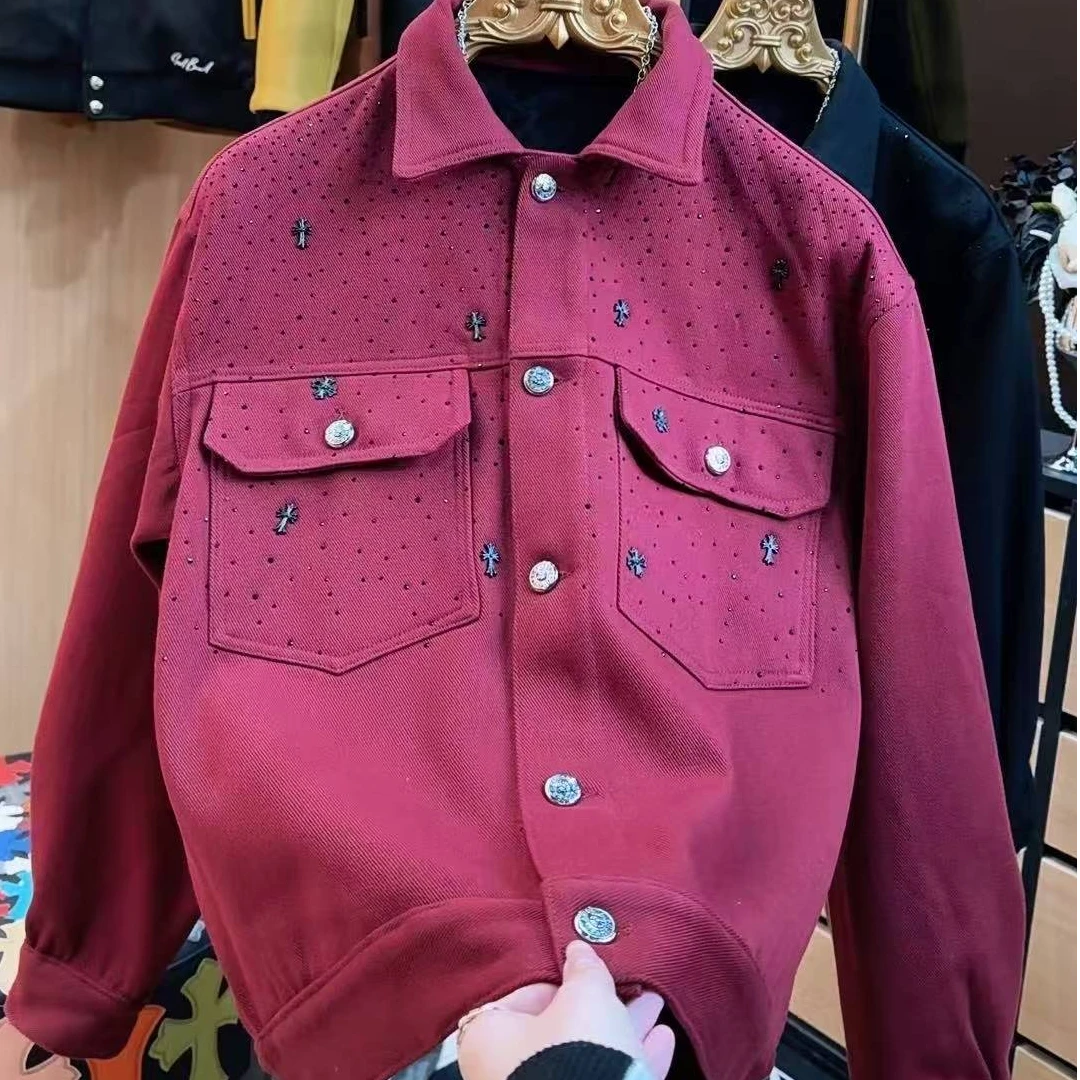 秋冬新款男士牛仔外套加绒保暖轻奢潮牌外套男6025