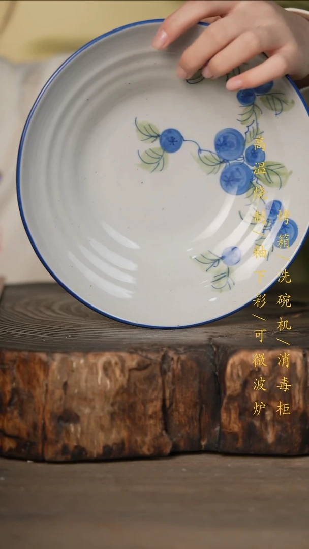 瓷片景德镇高温釉下彩可微波烤箱洗碗机
