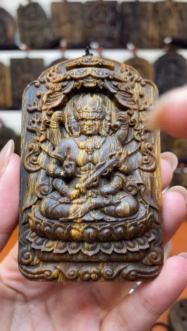 木木雕款芽庄 十二生肖（鸡）守护 不动明王8cm送养香瓶