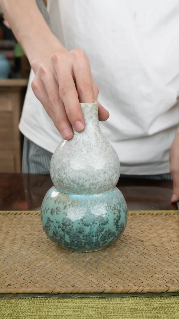 陶瓷一件包邮结晶釉葫芦瑕疵次品