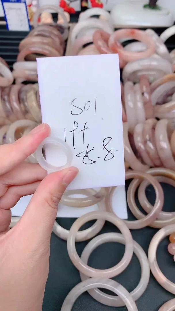 未镶嵌手镯石英质玉s01白色戒圈19+mm