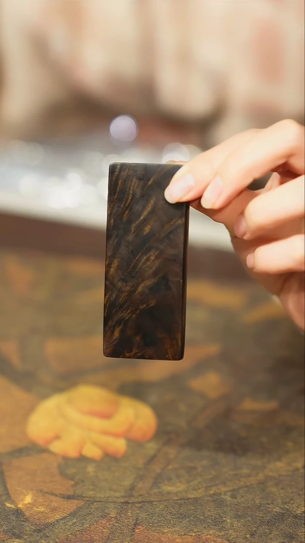 金丝楠小叶桢楠【75】黑金乌金 纯手工高抛 满花无事牌