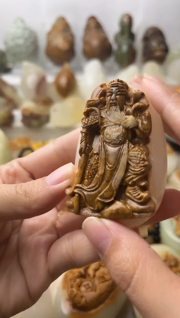 石材古青石棉纹正常不退换关公微瑕