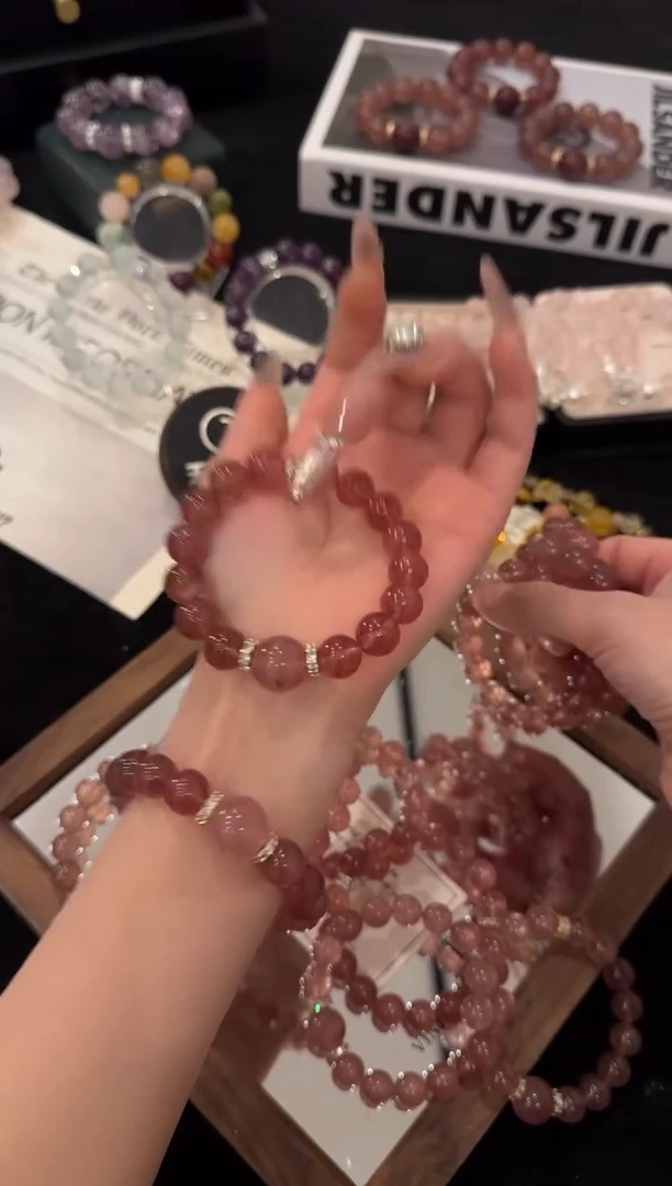 合金手链水晶草莓晶x3598