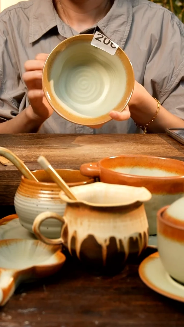 盘高颜值粗陶餐具限时抢购