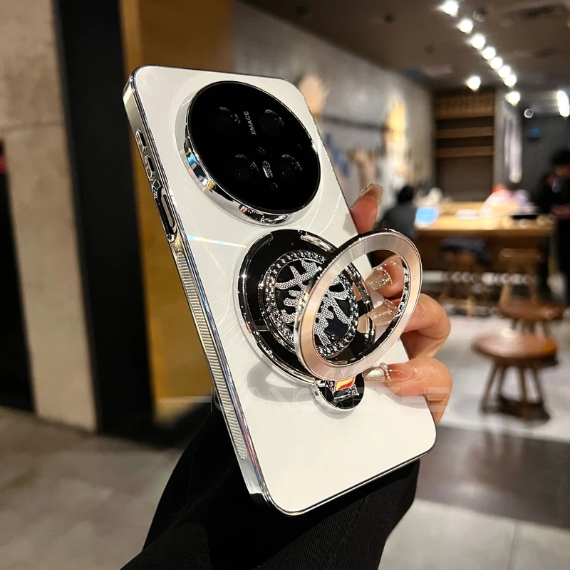 高级感适用华为Mate70pro+炫彩CD纹發字磁吸支架镭射70Pro手机壳